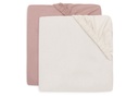 Jollein | Hoeslaken Wild Rose/Ivory Jersey Roze/Ecru 60x120cm 2-pack