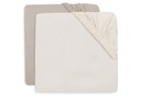 Jollein | Hoeslaken Oatmeal/Sand Jersey Ecru/Zand 60x120cm 2-pack