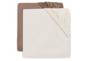 Jollein | Hoeslaken Milky Coffee/Ivory Jersey Bruin/Ecru 70/75x140/150cm 2-pack