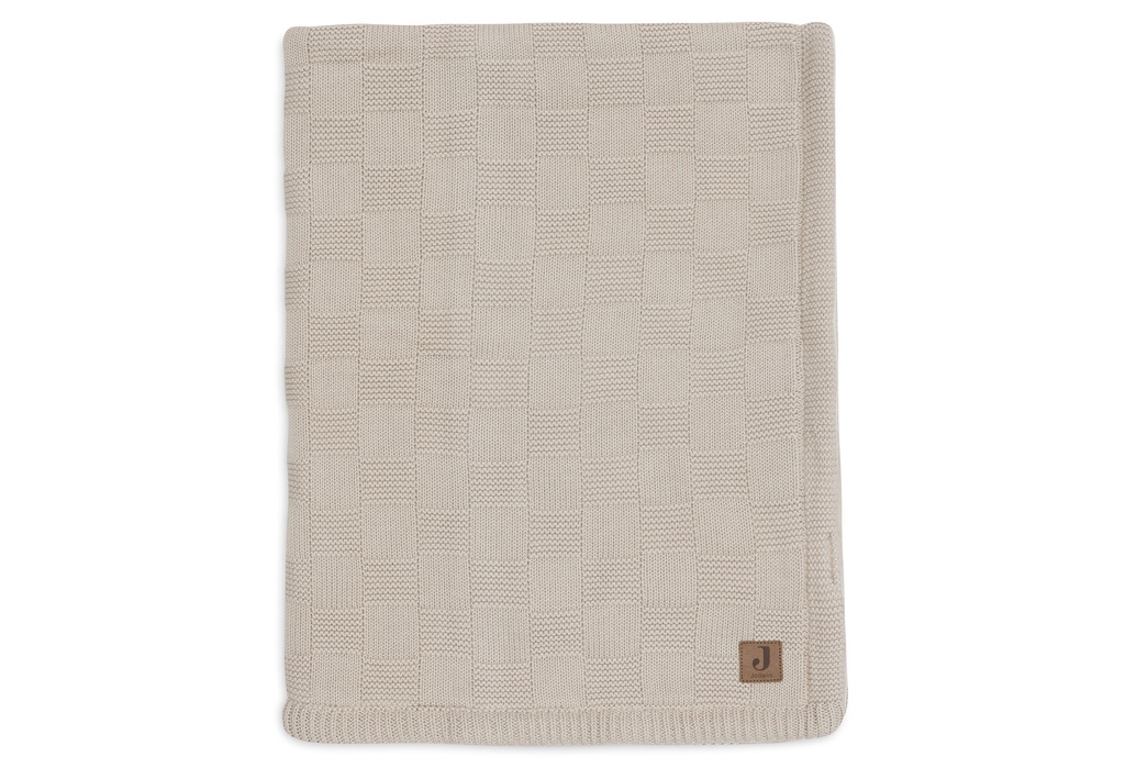 Jolllein | Deken Wieg Box Knit Warm Sand/Velvet 75x100cm