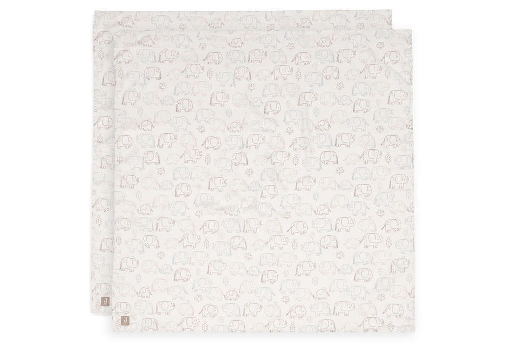 Jollein | Tetra Doek Elephant Tales 115x115cm 2-pack