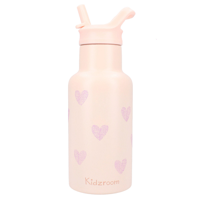 Kidzroom | Drinkfles Magical Meadows All Over Hartjes Roze 350ml