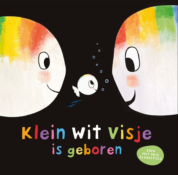 Clavis | Geschenkset Klein Wit Visje Is Geboren Boek + 3 Slabbetjes