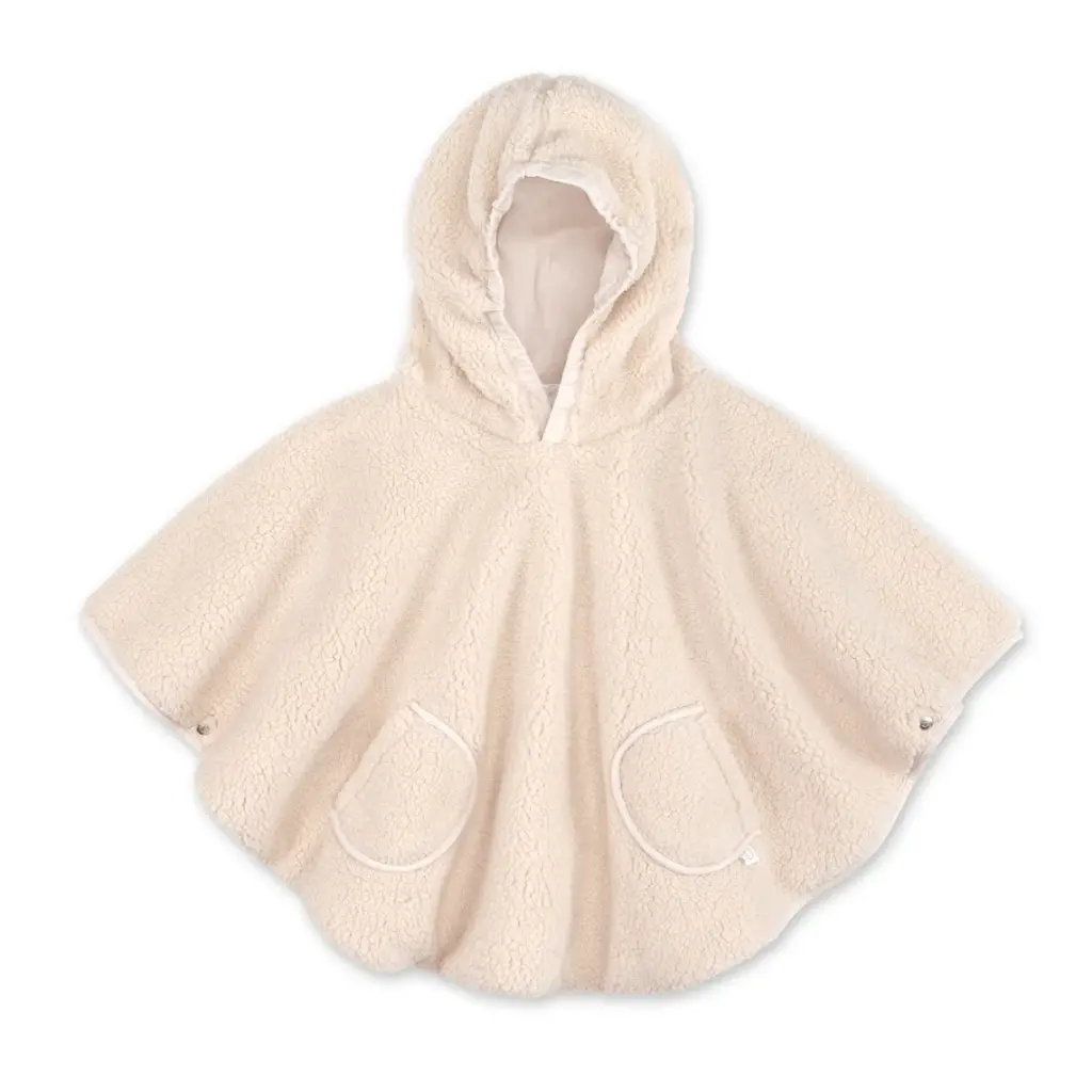 Bemini | Poncho Outdoor Softy Teddy Ficelle Ecru 9-36m
