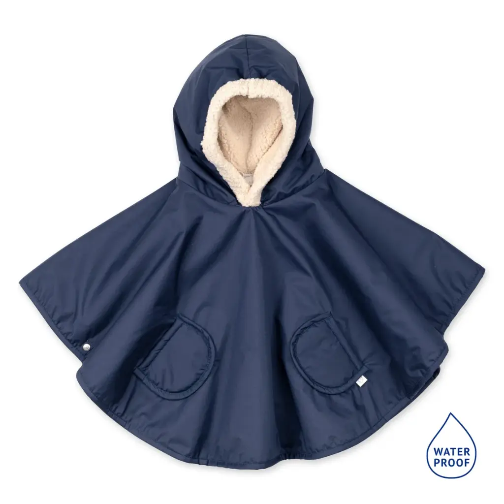 Bemini | Poncho Outdoor Teddy Waterdicht Navy 9-36m