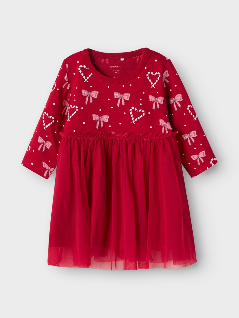 Name it | Jurk Girls Kerst Nbfri Jester Red