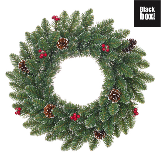Black Box | Krans Creston Groen/Rode Bessen Frosted  Ø60cm 