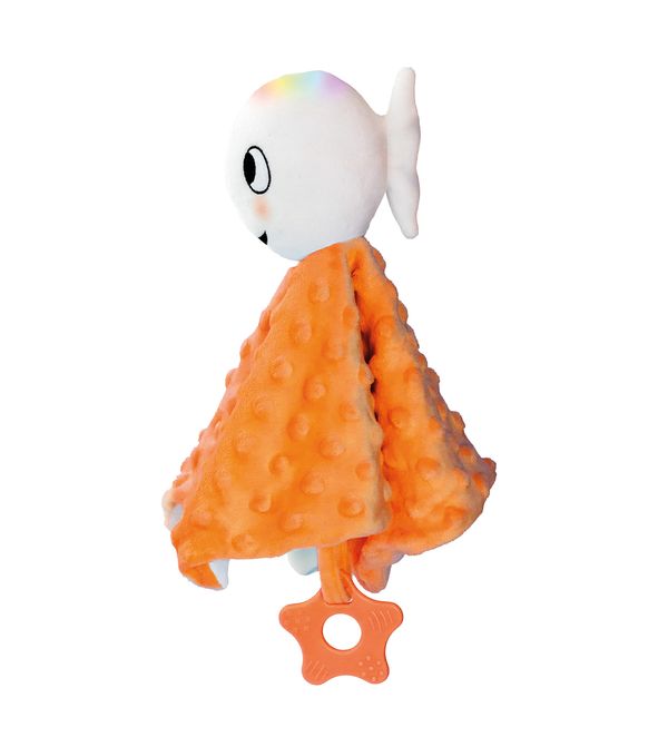 Clavis |knuffeldoekje oranje klein wit visje 