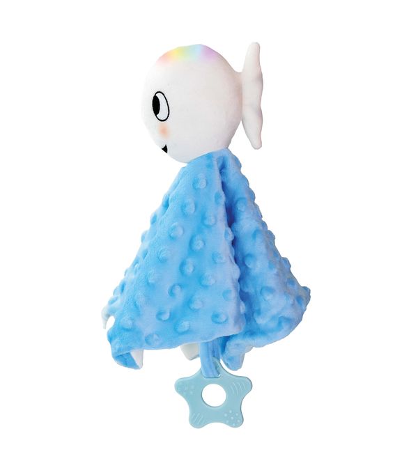 Clavis | knuffeldoekje blauw klein wit visje