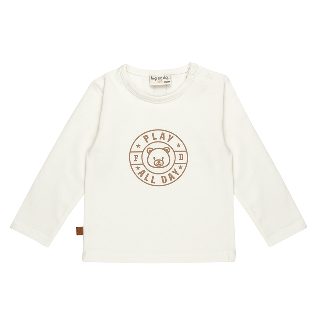 Frogs&Dogs | T-shirt Play All Day Longsleeve Emblem White Alyssum