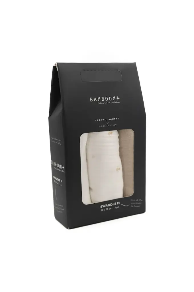 Bamboom | Tetra Doek Bee's/Off White/Almond 70x70cm 3-pack