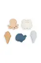 Bamboom | Strandspeelgoed Vormenset Blauw Siliconen 5-pack