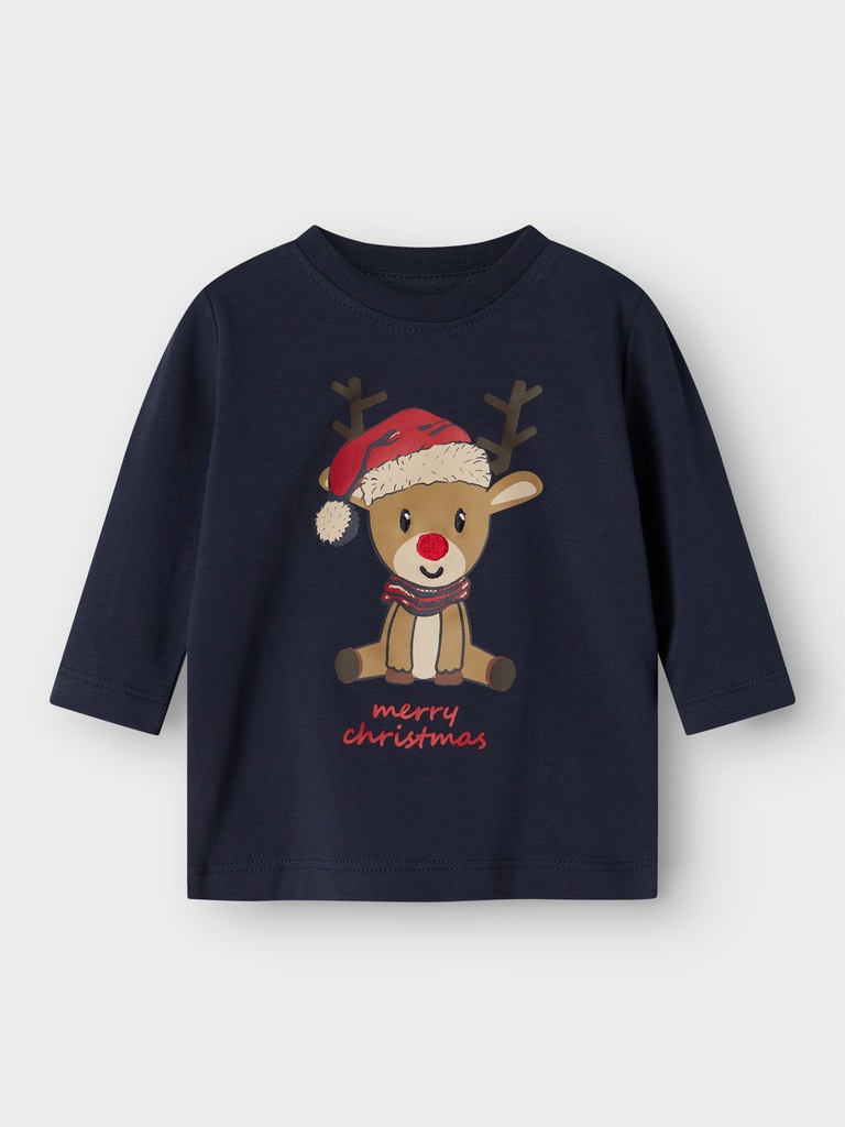 Name it | T-shirt Boys Kerst Nbmfals Longsleeve Navy Blazer