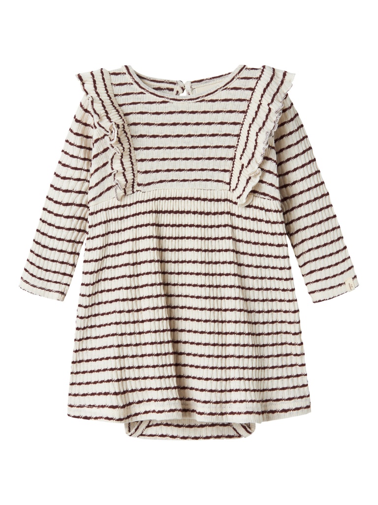 Lil'Atelier | Jurk Girls Nbfosophia Longsleeve Stripe Hot Chocolate