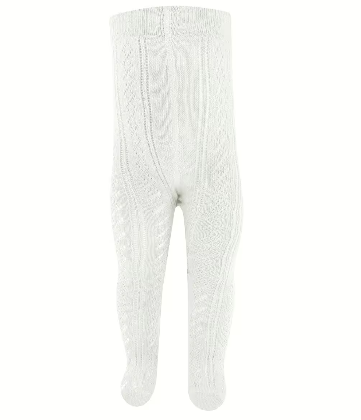 BROEKKOUSEN, Traforato, M:68, ecru, latte, 6 maand, girls, uni, 1 paar,