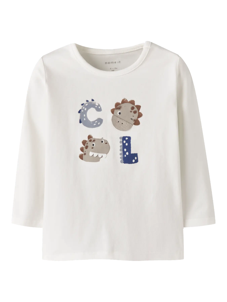 Name it | T-shirt Boys Nbmnuts Longsleeve Cloud Dancer 