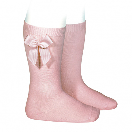 Condor | Kousen met Grosgrain Bow Kniekous Strik Pale Pink