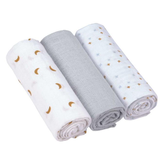 TETRA DOEK, 85x85cm, L, Adventure tractor, Swaddle & Burp Blanket L, hand -doek/luierdoek/wikkeldeken, 3 stuk(s)