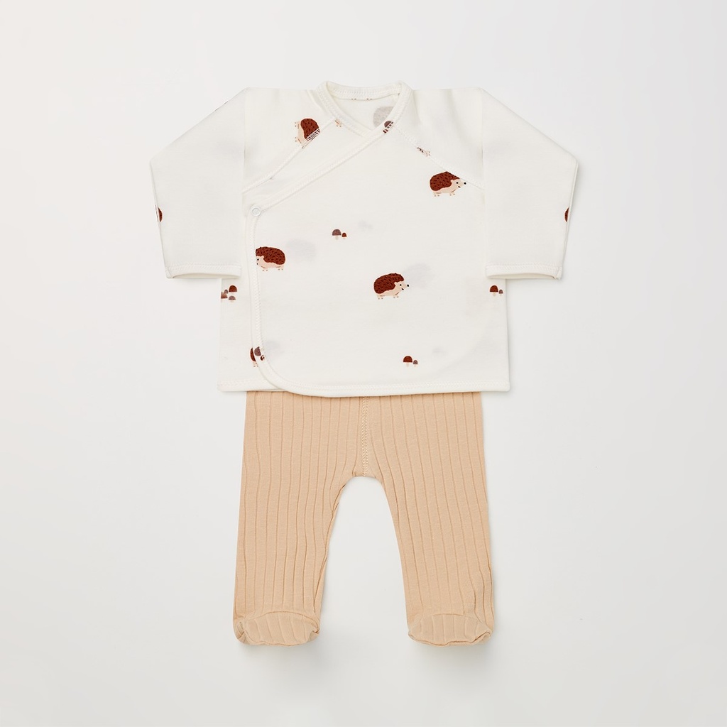 More Than Babies | Outfit T-shirt Overslag/Broek Hedgehog 