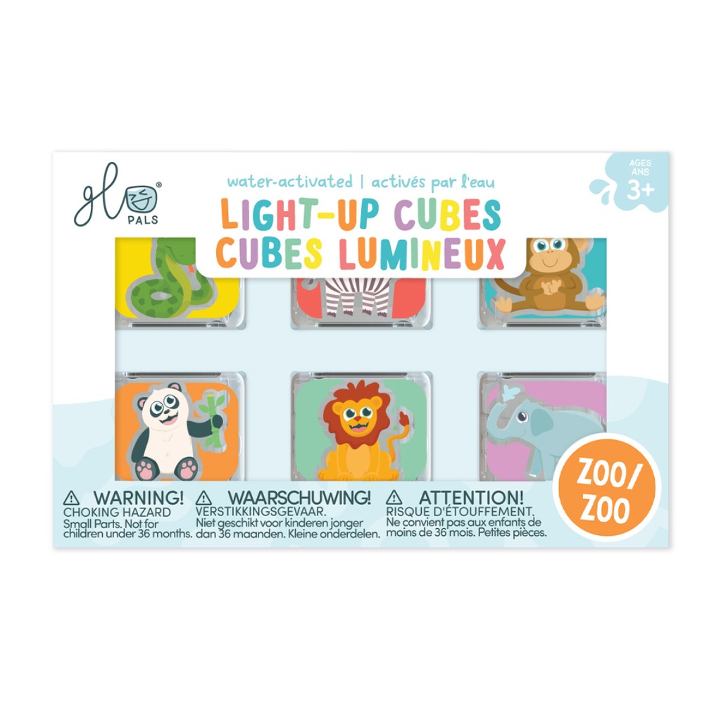 Glo Pals | Badspeelgoed Light Up Cubes Zoo 6-pack