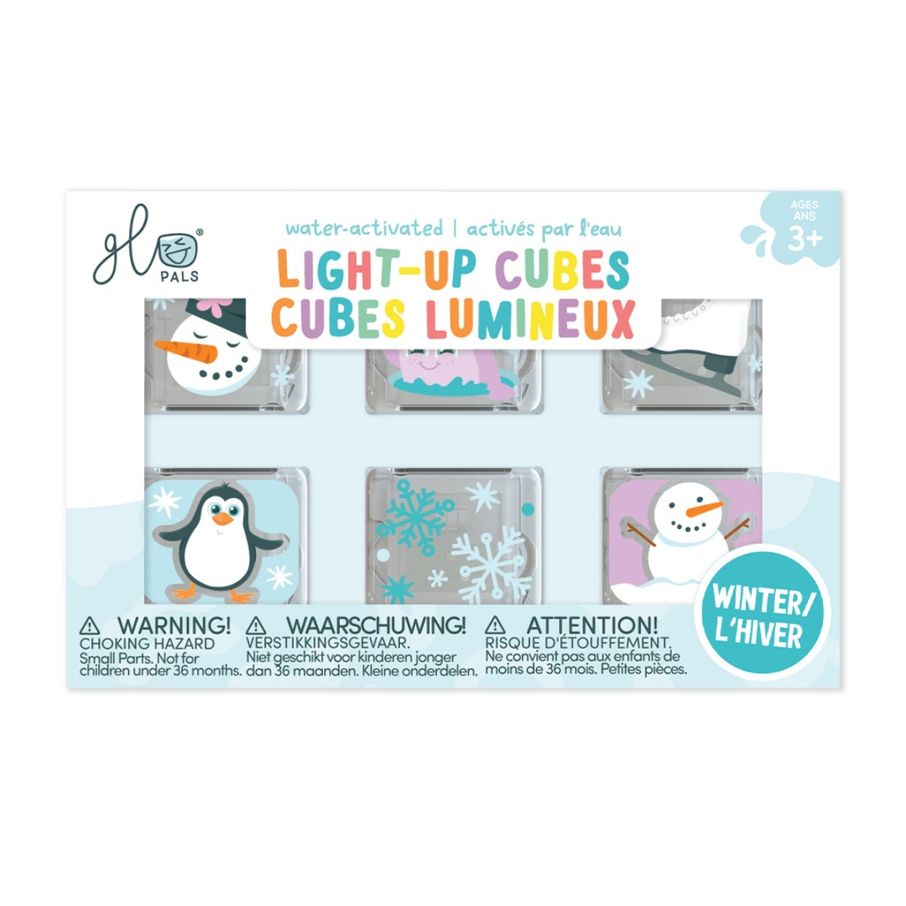 Glo Pals | Badspeelgoed Light Up Cubes Winter 6-pack