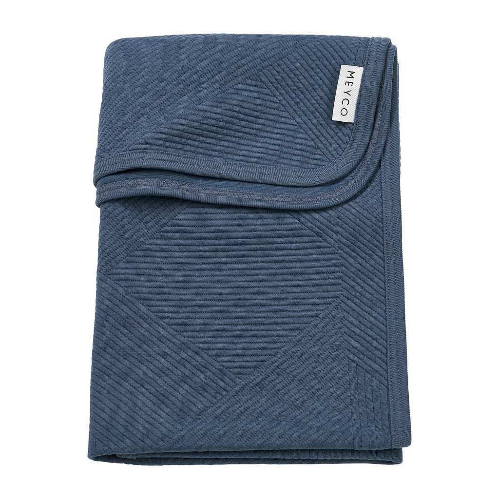 Meyco | Deken Gebreid Jacquard Pure Indigo 75x100cm