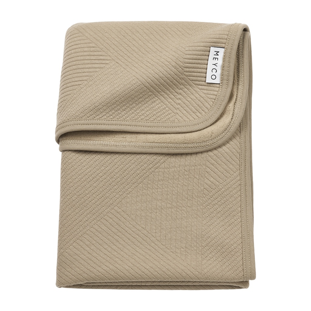 Meyco | Deken Gebreid Jacquard Flannel Pure Taupe Bruin 100x150cm