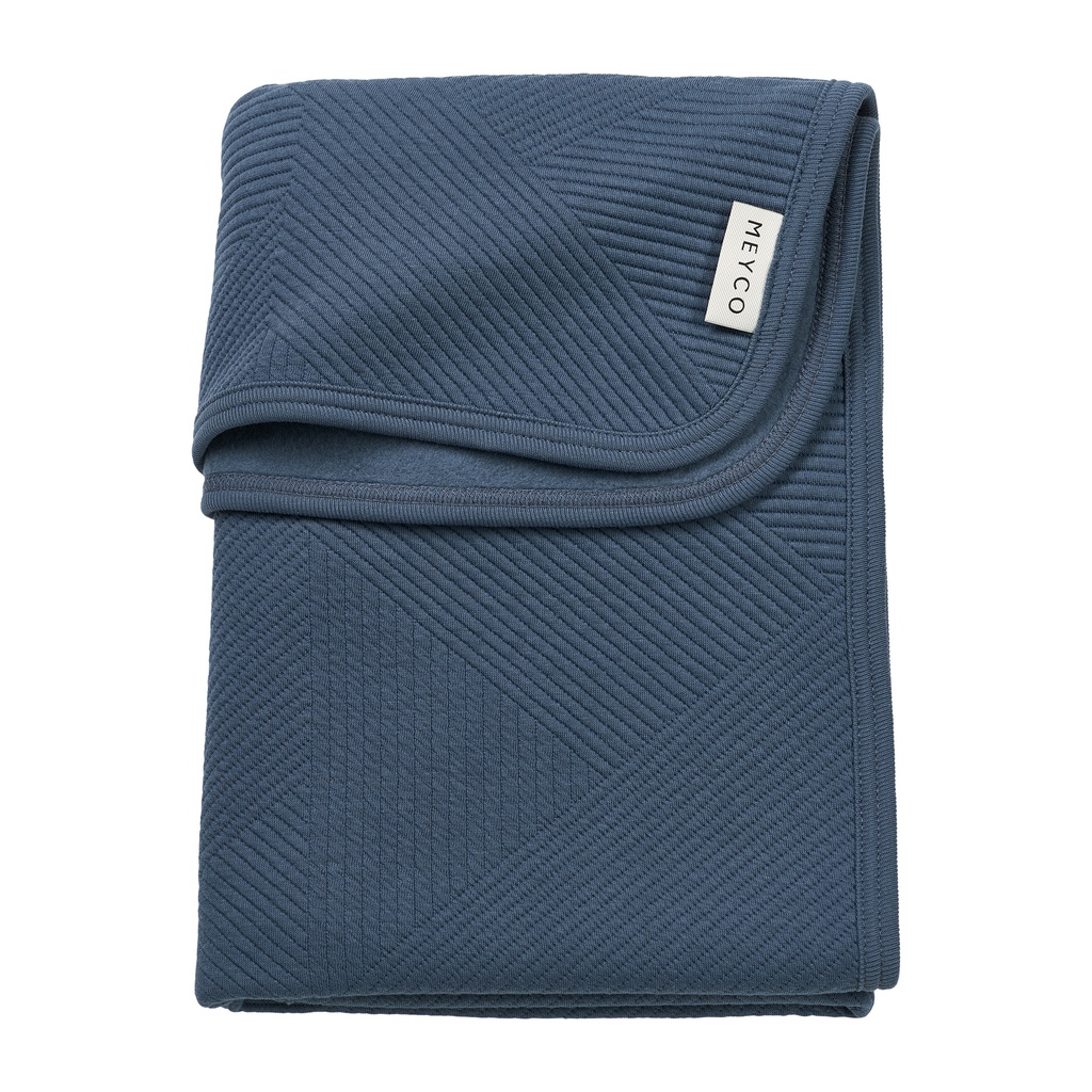 Meyco | Deken Jacquard Flannel Gebreid Pure Indigo Blauw 100x150cm