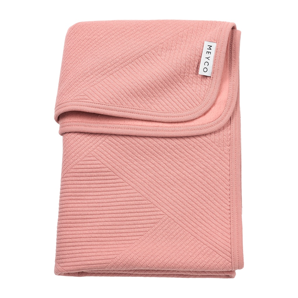 Meyco | Deken Gebreid Jacquard Flannel Pure Rose 75x100cm