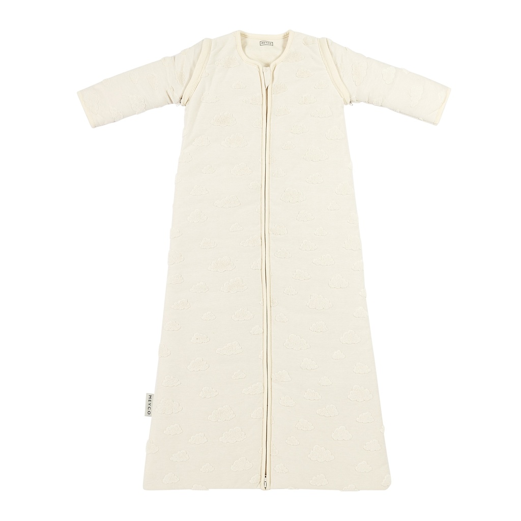 Meyco | Slaapzak Studio Clouds Naturel Jacquard Badstof Afritsbare Mouw 3.0TOG Ecru 90cm