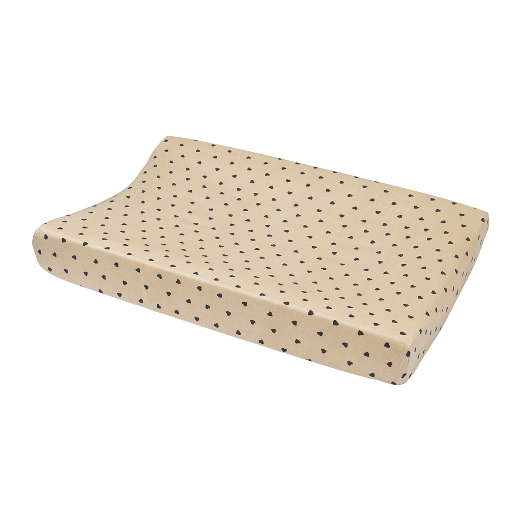 Meyco | Waskussenhoes Sweet Heart Jersey Zand/Zwart 50x70cm
