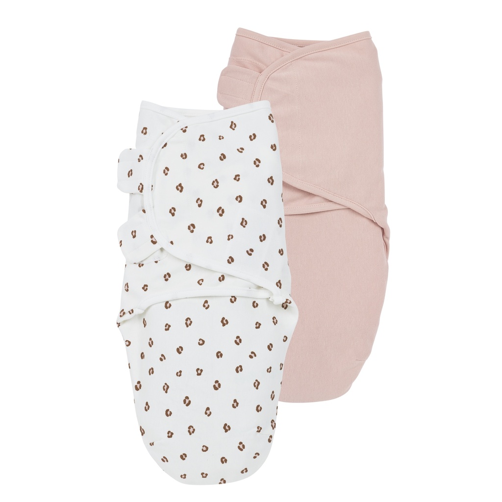 Meyco | Inbakeren Mini Panter Swaddle 1.0TOG Soft Pink 0-3m 2-pack