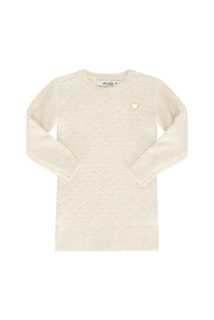 Le Chic | Jurk Girls Saknity Knitted Warm Winter White