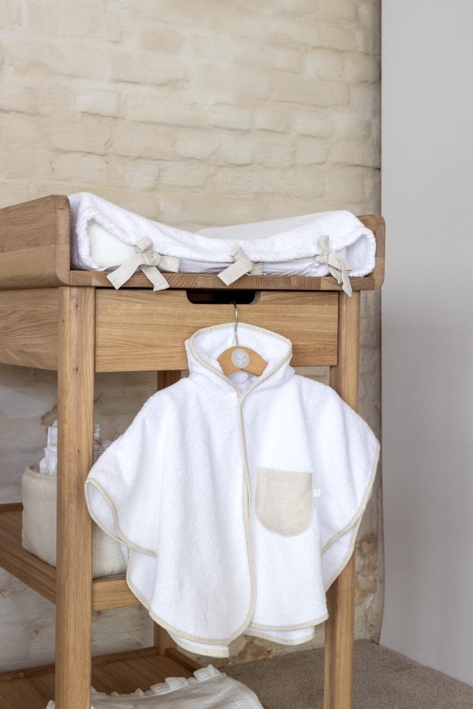 Living Nature | Poncho Badstof/Linnen White