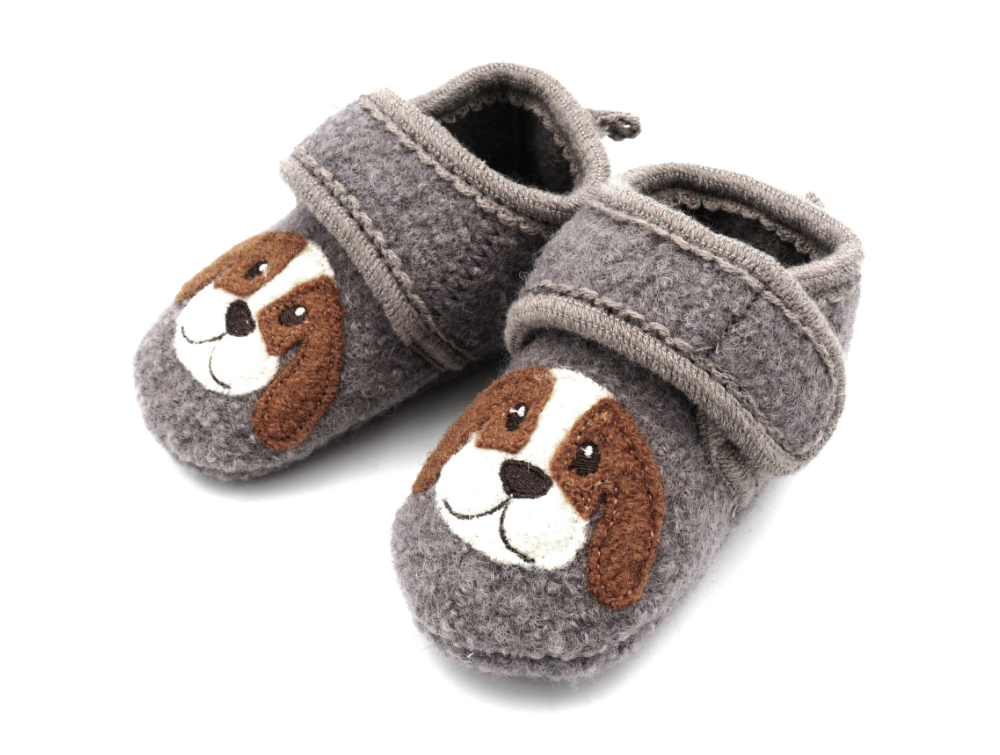 Maximo | Pantoffels Hund Anti-slip Braunmeliert Hond Velcrosluiting