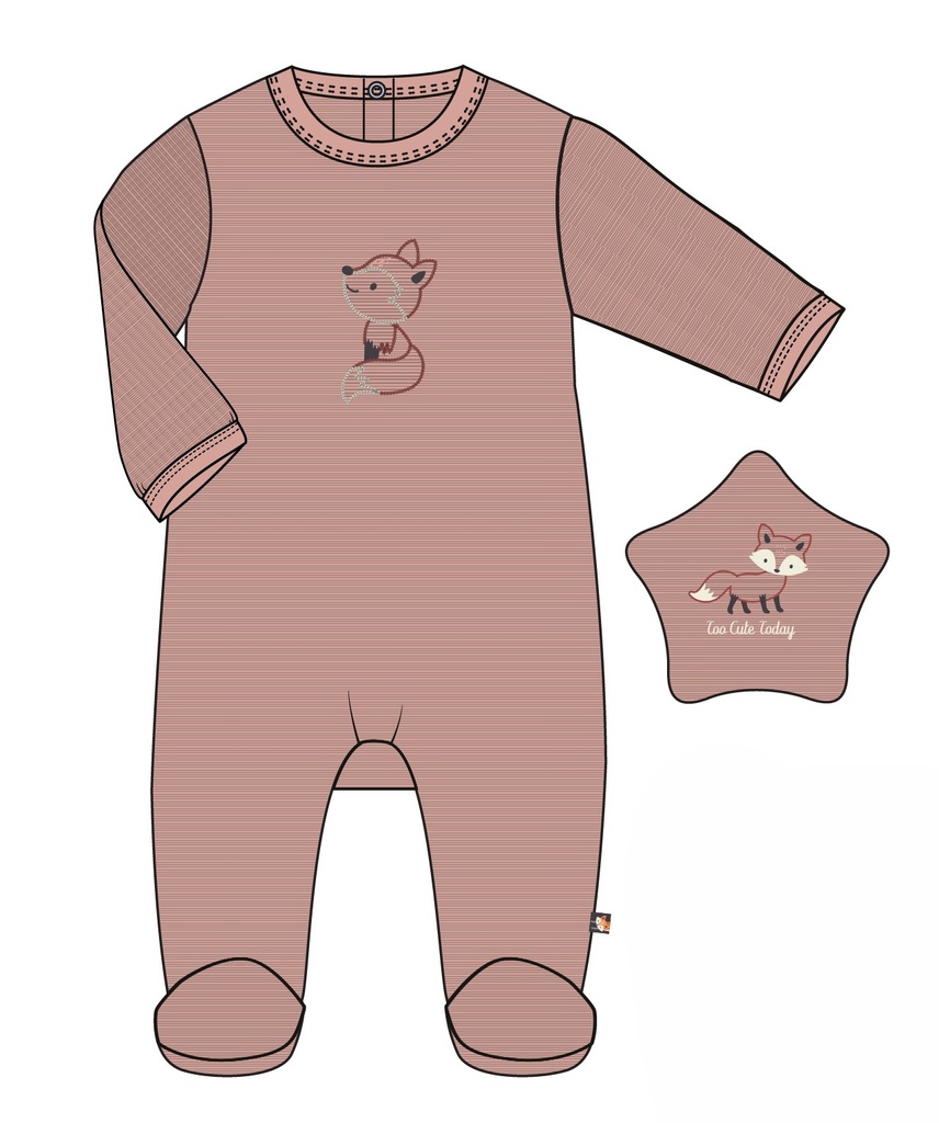 Picco Mini | Giftset Fox & Bear Pyjama/Knuffeldoek Peach Beige