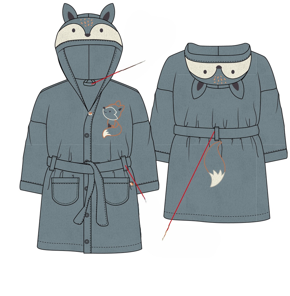 Picco Mini | Badjas Fox & Bear Lead