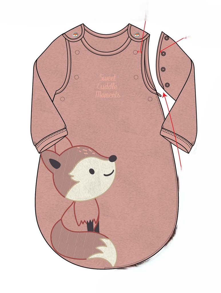 Picco Mini | Slaapzak Fox & Bear Peach Beige