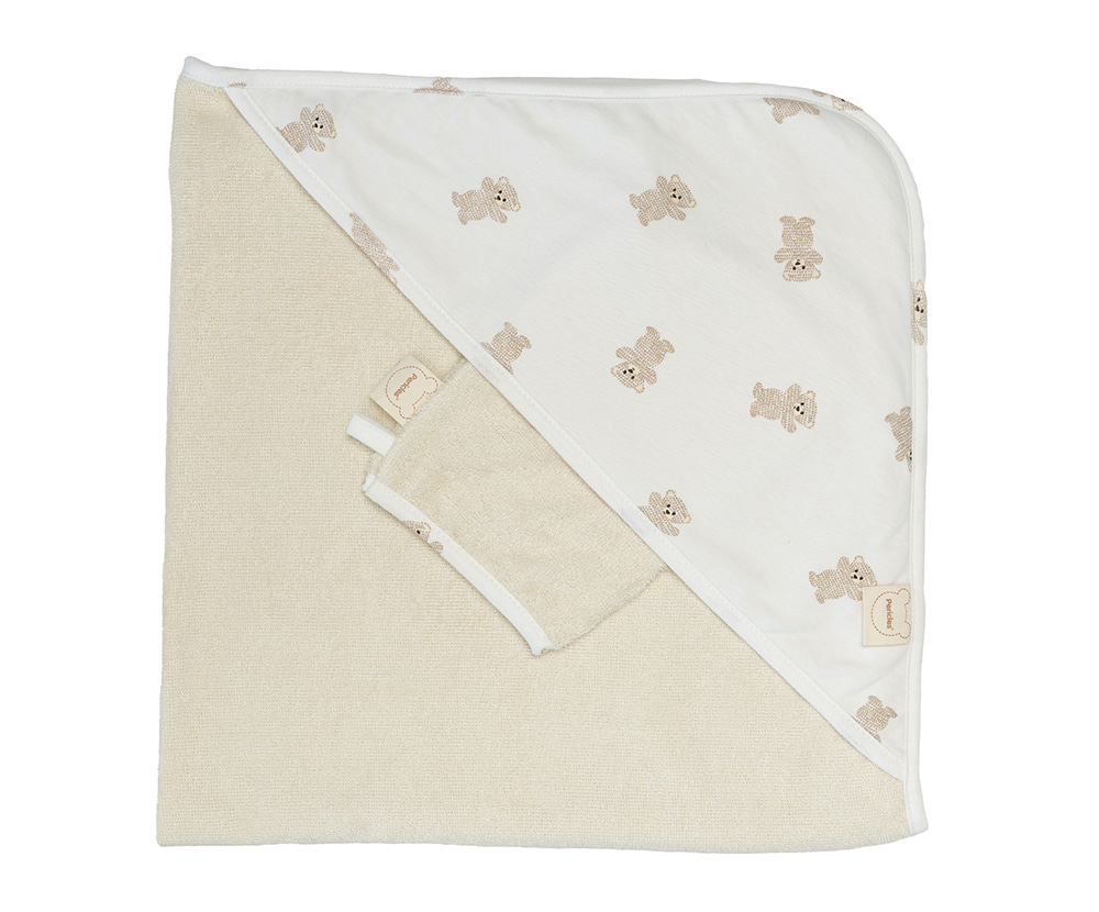 Pericles | Badcape met Washandje Allover Bear