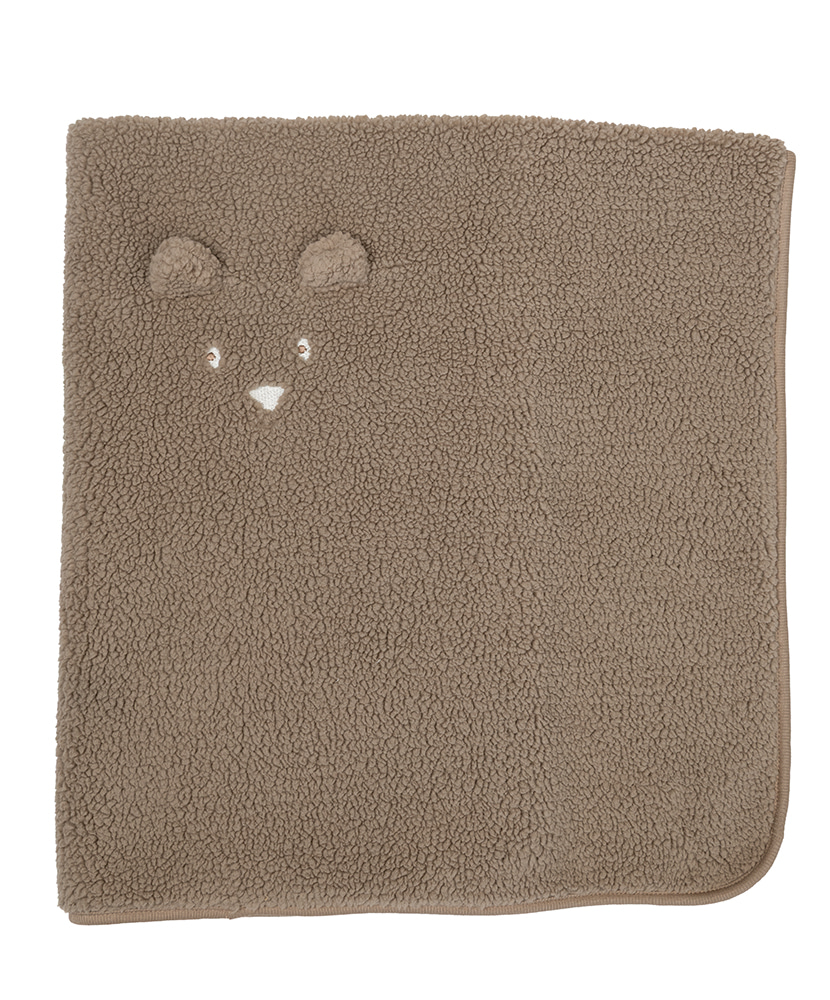 DEKEN WIEG  BEAR CHOCOLATE 75X100CM