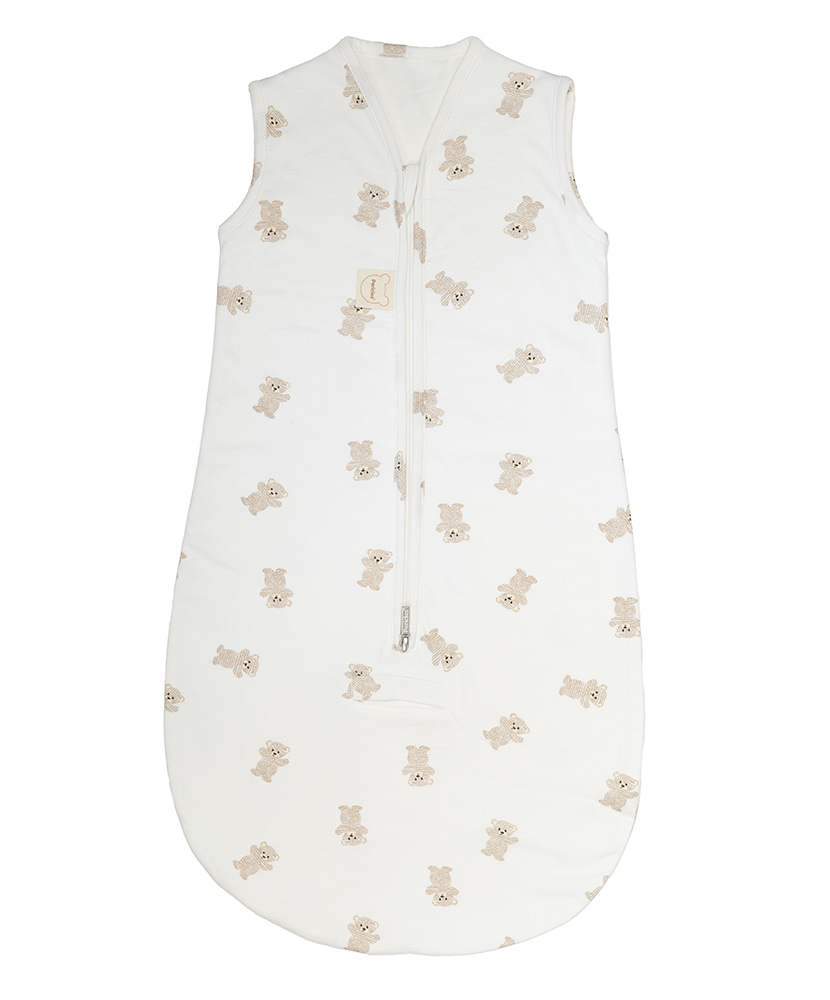 Pericles | Slaapzak Allover Bear Wit/Bruin 70cm