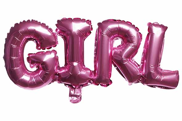 Cosy & Trendy | Ballon "Girl" Folie Roze 84x32cm