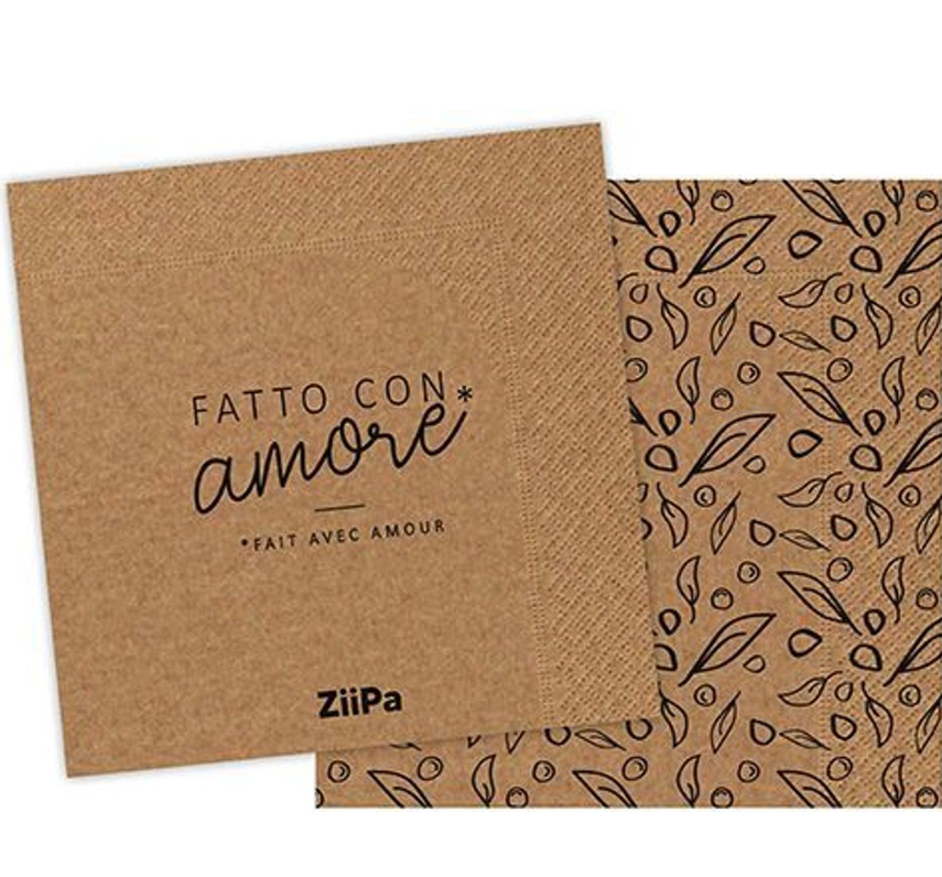 Cosy & Trendy | Servetten Bruin 16x16cm 20-pack