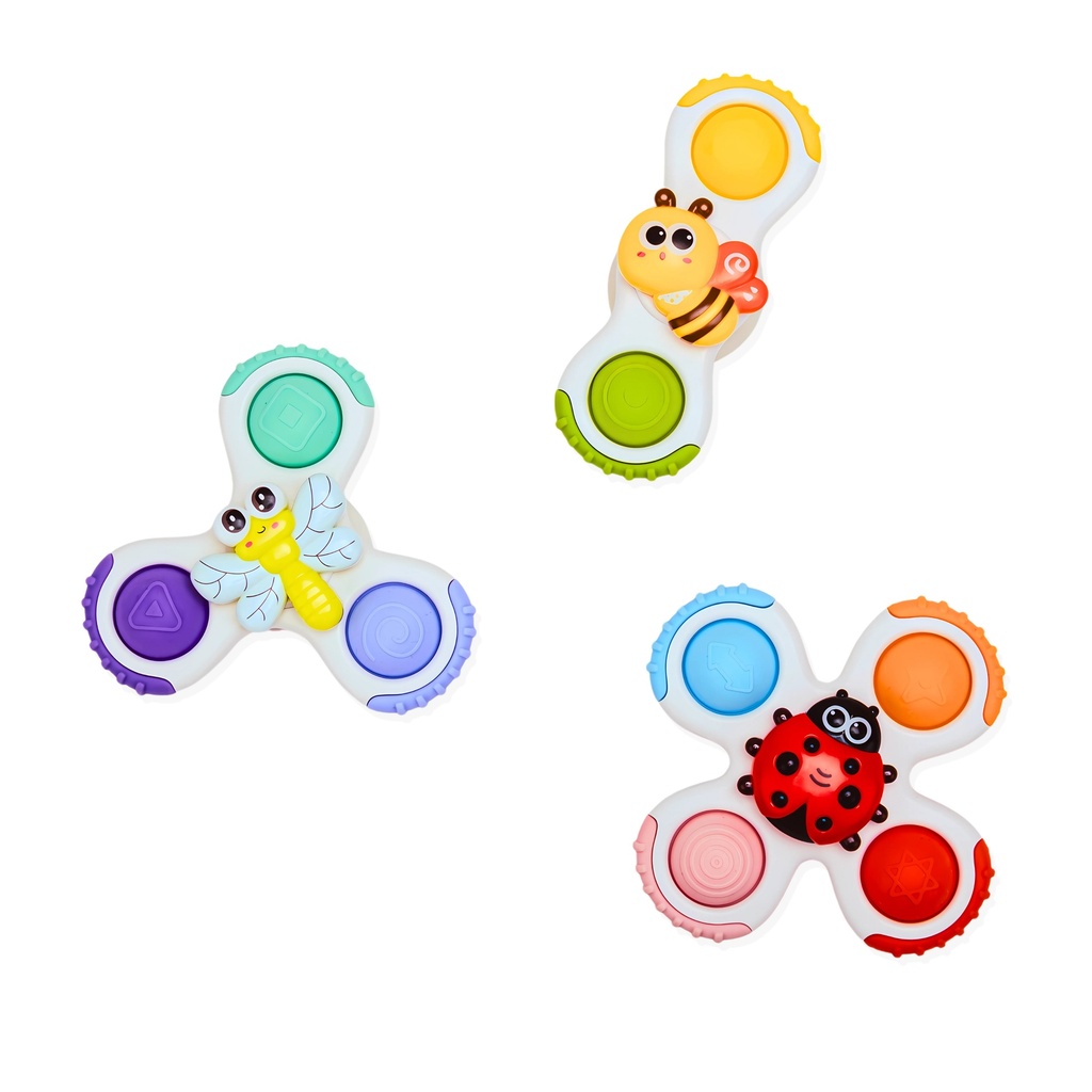 Bo Jungle | Speelgoed vr Eetstoel Suction Spinner Toys Buddies 3-delig