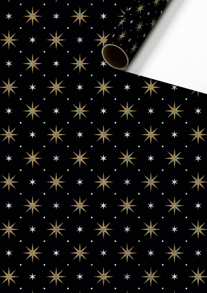 Stewo | Inpakpapier Rol Zidonia Zwart 70x150cm