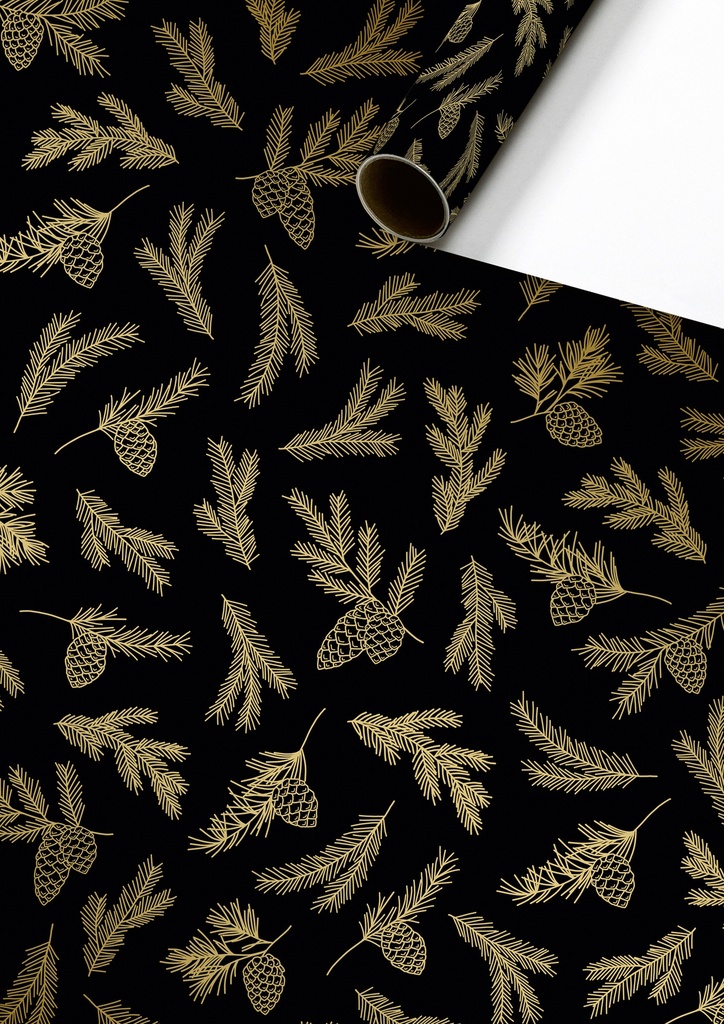 Stewo | Geschenkpapier Rol Mariola Zwart 70x150cm