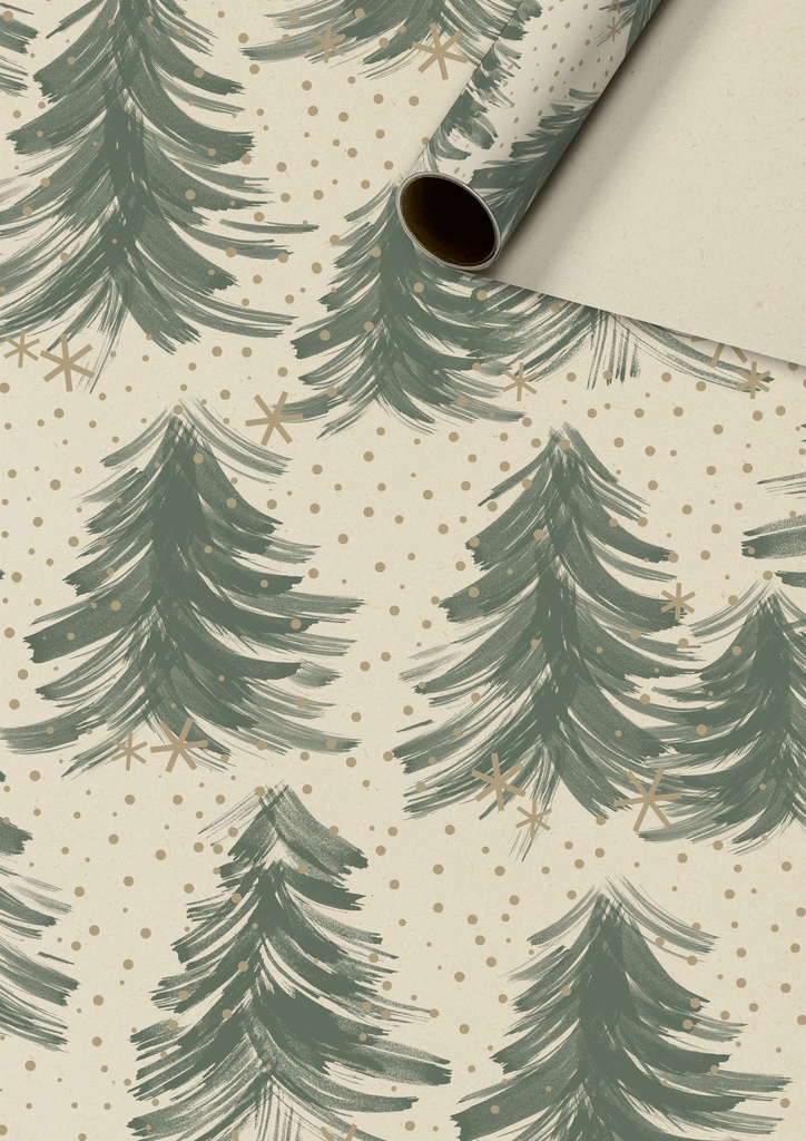 Stewo | Geschenkpapier Rol Inverno Donker Groen 70x200cm