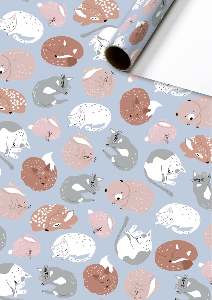 Stewo | Geschenkpapier Rol Okko Licht Blauw 70x200cm