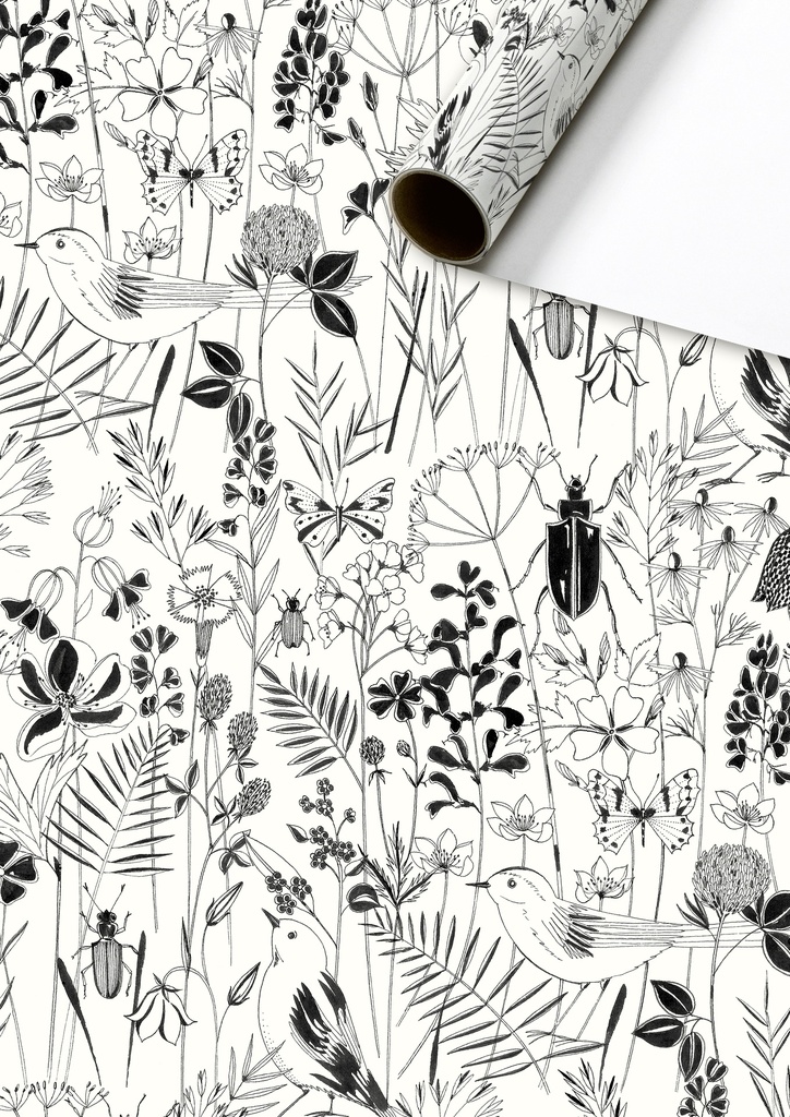 Stewo | Geschenkpapier Rol Fiella Zwart 70x200cm