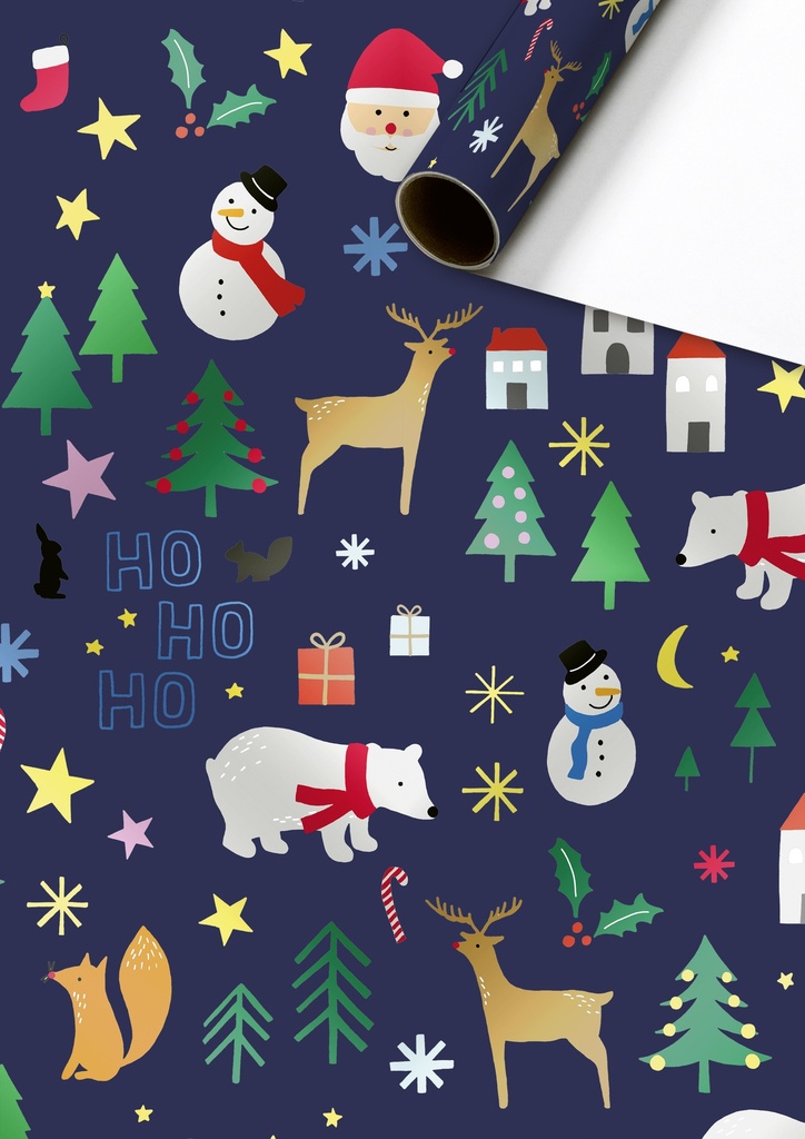 Stewo | Geschenkpapier Rol Rob Donker Blauw 70x150cm